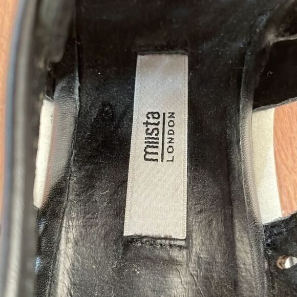 Miista laser cut black leather sneakers - Picture 5 of 5